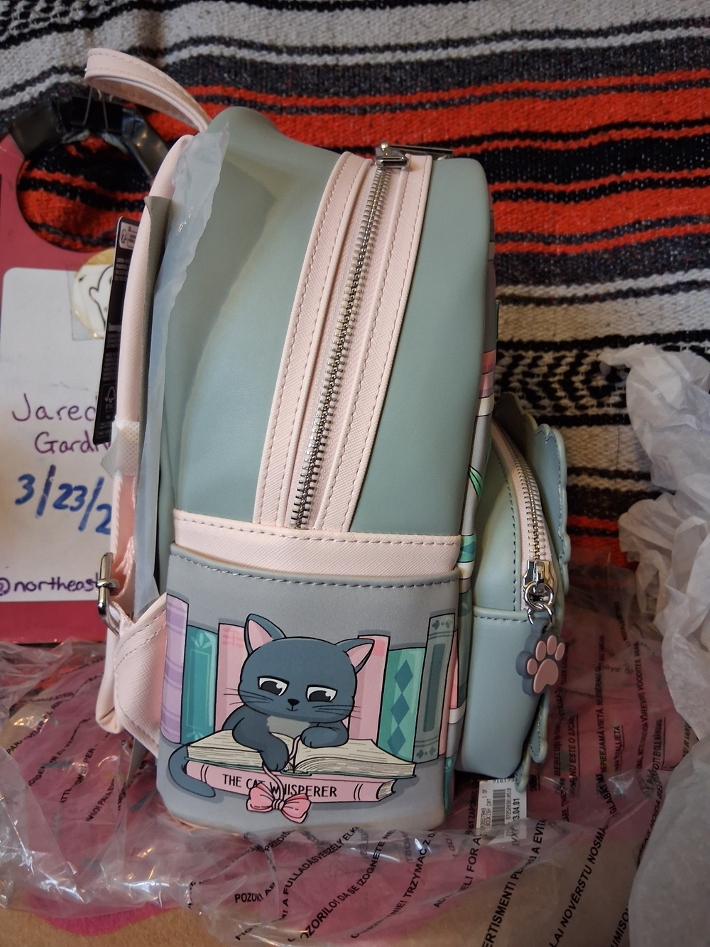 Loungefly Bookish Cat Mini Backpack Books-A-Million Exclusive New With Tags - Picture 4 of 6